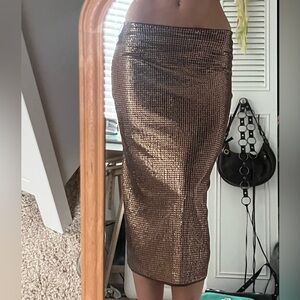 & Other Stories Bronze Sequin Skirt